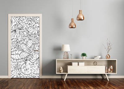 Self-adhesive door veneer Zentangle background