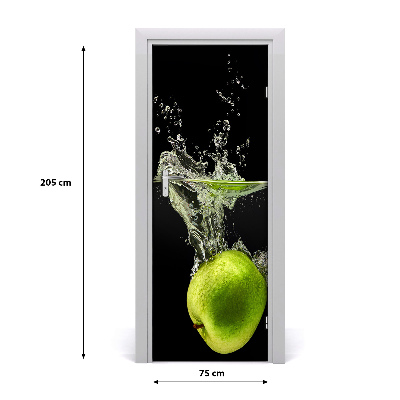 Self-adhesive door sticker Green apples