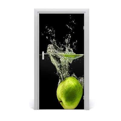 Self-adhesive door sticker Green apples