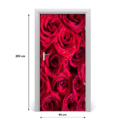 Door adhesive Red roses