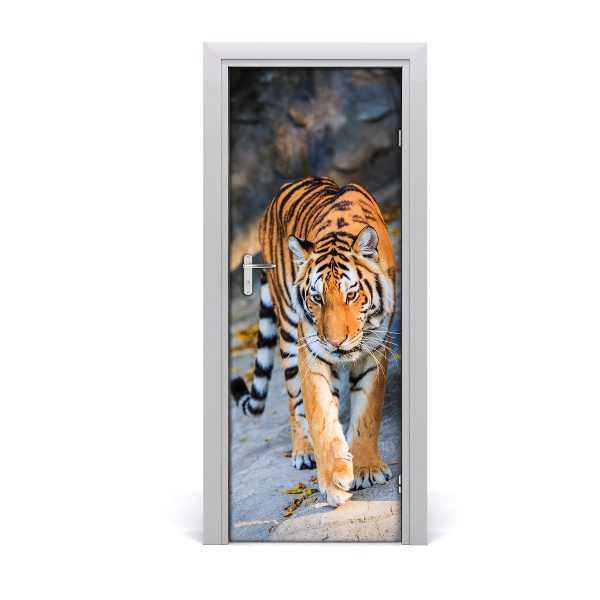 Self-adhesive door sticker Tigris wall