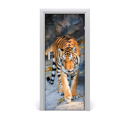 Self-adhesive door sticker Tigris wall