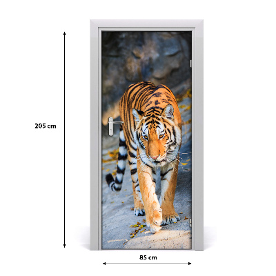 Self-adhesive door sticker Tigris wall