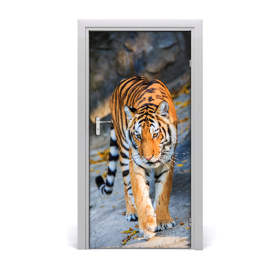 Self-adhesive door sticker Tigris wall