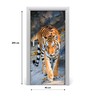 Self-adhesive door sticker Tigris wall