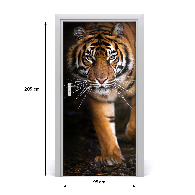 Self-adhesive door wallpaper Tiger