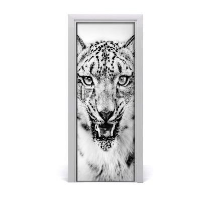 Self-adhesive door sticker Snow panther