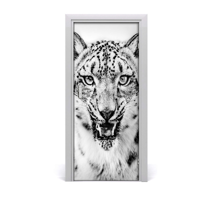 Self-adhesive door sticker Snow panther