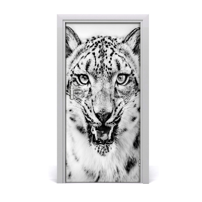 Self-adhesive door sticker Snow panther