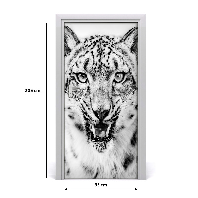 Self-adhesive door sticker Snow panther