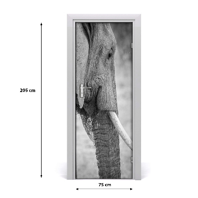 Self-adhesive door sticker An elephant wall