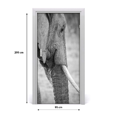 Self-adhesive door sticker An elephant wall