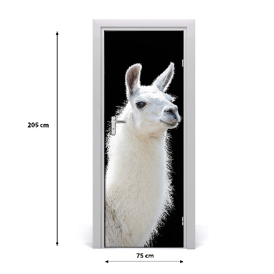 Self-adhesive door wallpaper White lama