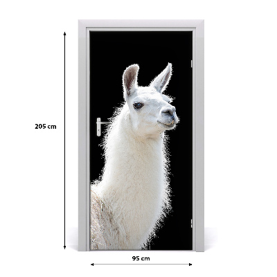 Self-adhesive door wallpaper White lama