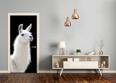 Self-adhesive door wallpaper White lama