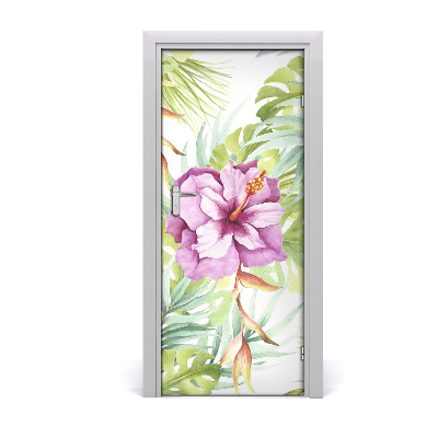 Self-adhesive door veneer Hawaiian pattern