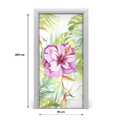 Self-adhesive door veneer Hawaiian pattern