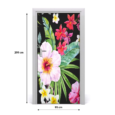 Self-adhesive door veneer Hawaiian pattern