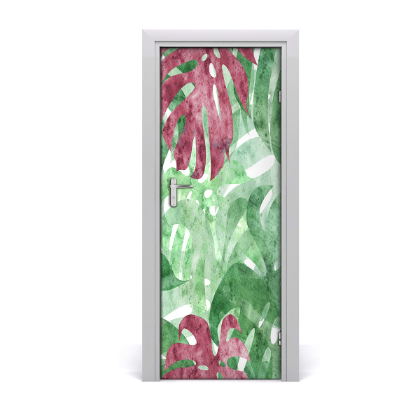 Self-adhesive door wallpaper Monstera