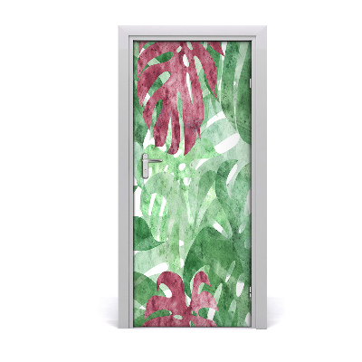 Self-adhesive door wallpaper Monstera