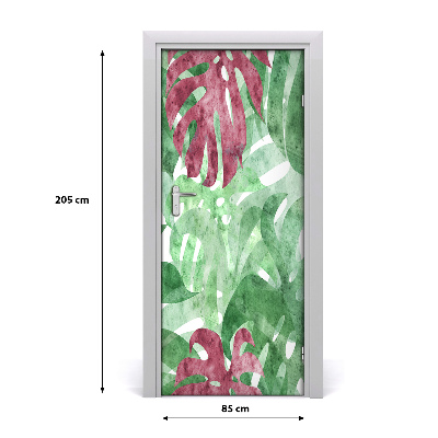 Self-adhesive door wallpaper Monstera