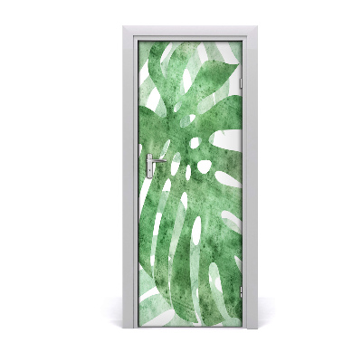 Self-adhesive door wallpaper Monstera