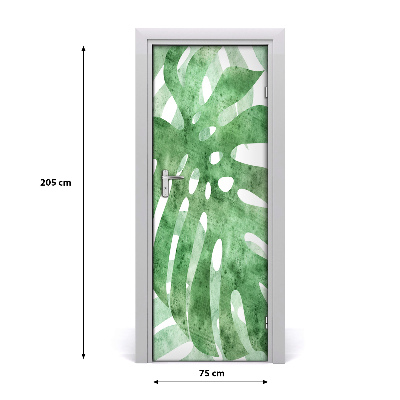 Self-adhesive door wallpaper Monstera