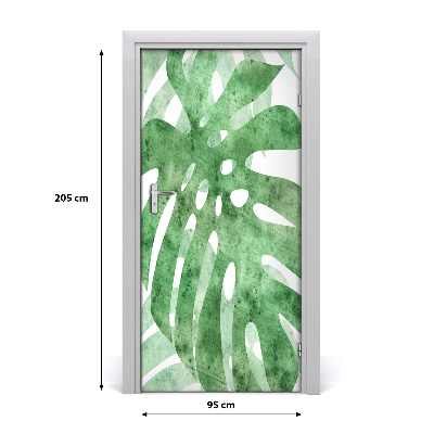 Self-adhesive door wallpaper Monstera