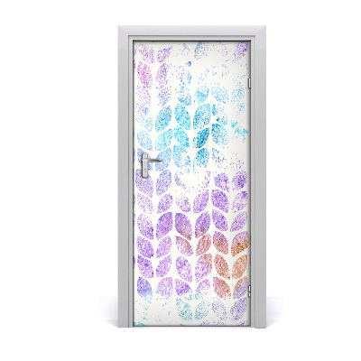 Self-adhesive door veneer Colorful leaves