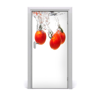 Self-adhesive door sticker Tomatoes under water