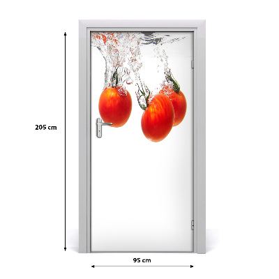 Self-adhesive door sticker Tomatoes under water