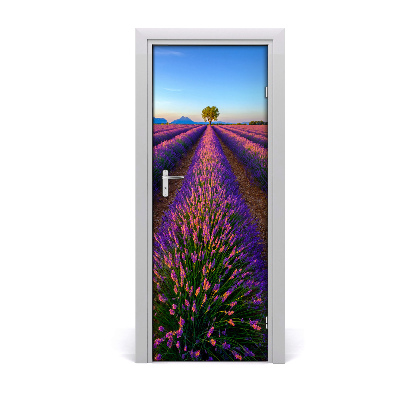 Self-adhesive door sticker Lavender field