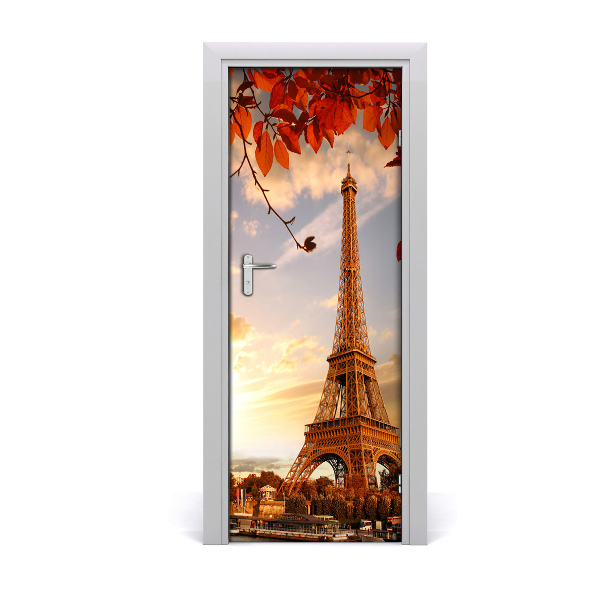 Self-adhesive door wallpaper Eiffel tower