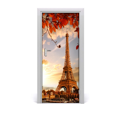 Self-adhesive door wallpaper Eiffel tower