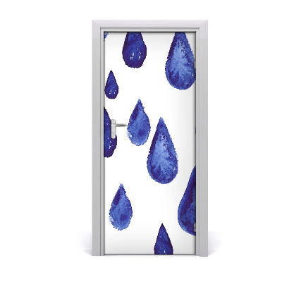 Door wallpaper Blue drops