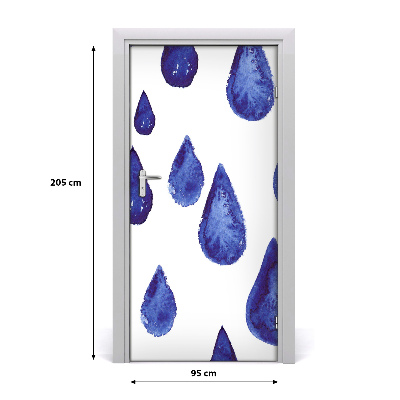 Door wallpaper Blue drops