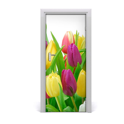 Door adhesive Flowers of tulips