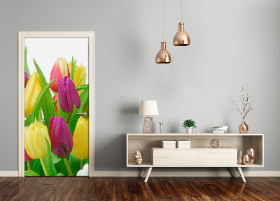 Door adhesive Flowers of tulips