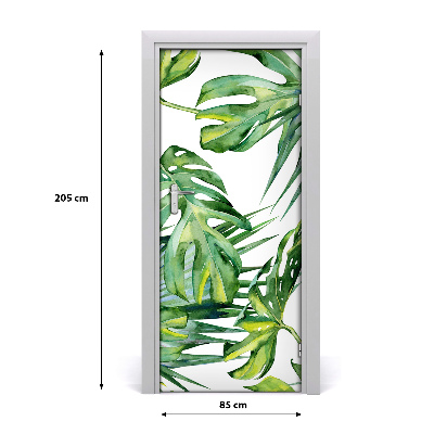 Self-adhesive door veneer Tropical leaves