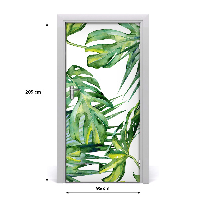 Self-adhesive door veneer Tropical leaves