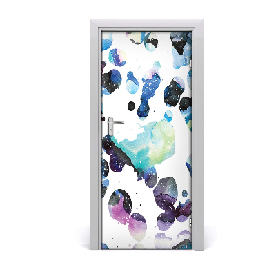 Door wallpaper Colorful galaxy