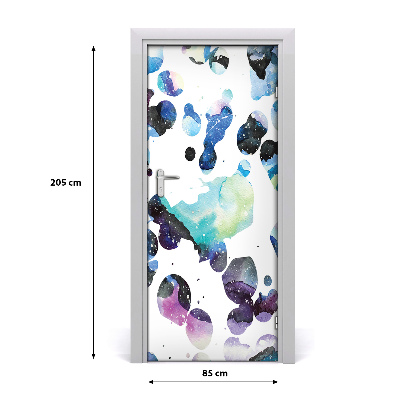 Door wallpaper Colorful galaxy