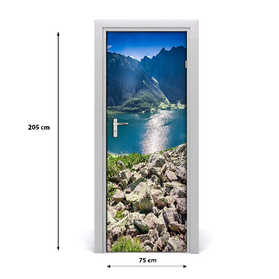 Self-adhesive door sticker Black pond tatry