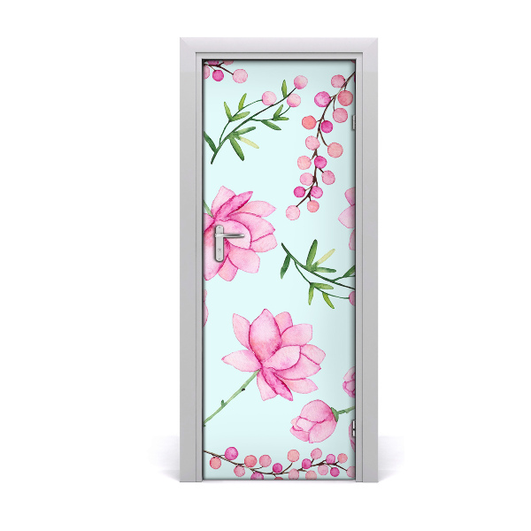 Self-adhesive door veneer Flowers and berries