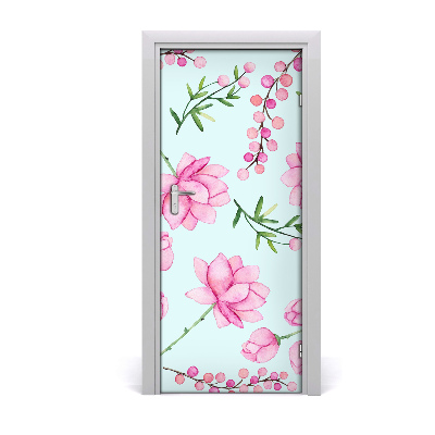 Self-adhesive door veneer Flowers and berries