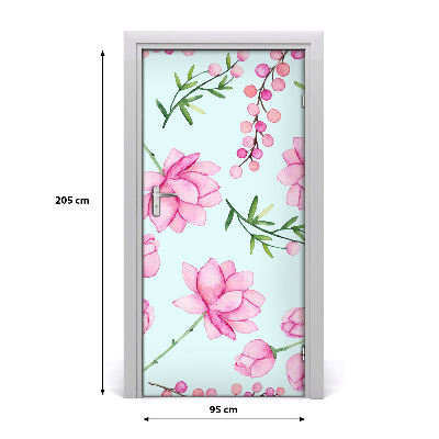 Self-adhesive door veneer Flowers and berries