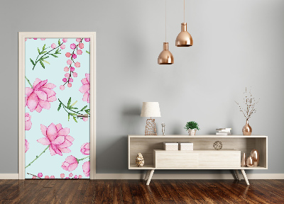 Self-adhesive door veneer Flowers and berries