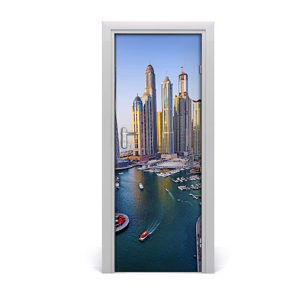 Self-adhesive door wallpaper Bay of dubai