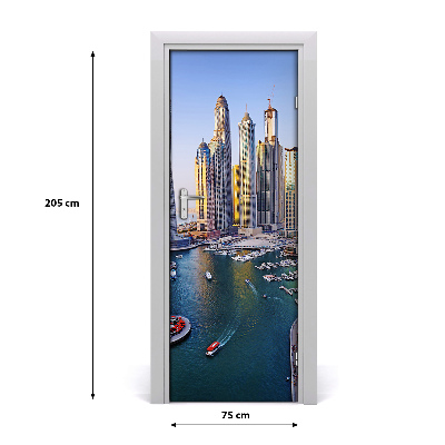 Self-adhesive door wallpaper Bay of dubai