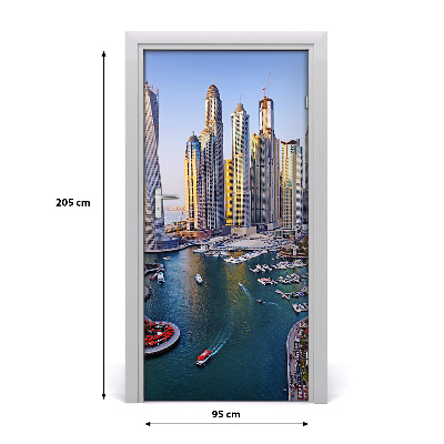 Self-adhesive door wallpaper Bay of dubai